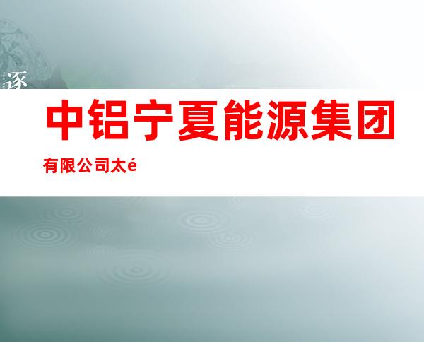 中铝宁夏能源集团有限公司太阳山光伏发电厂
