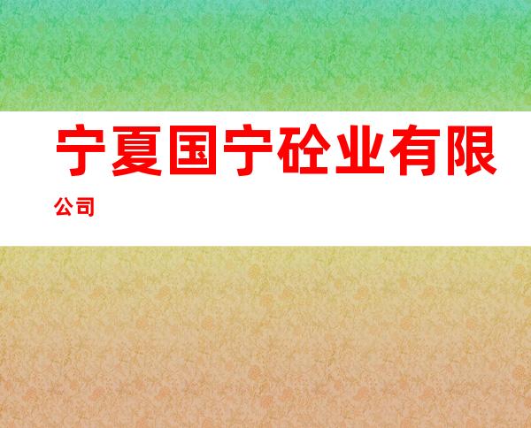 宁夏国宁砼业有限公司