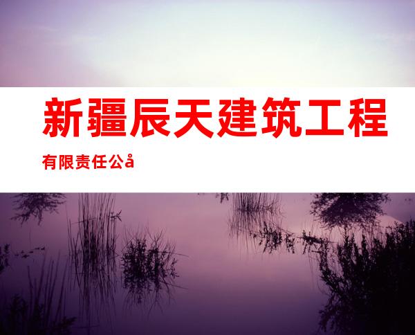 新疆辰天建筑工程有限责任公司