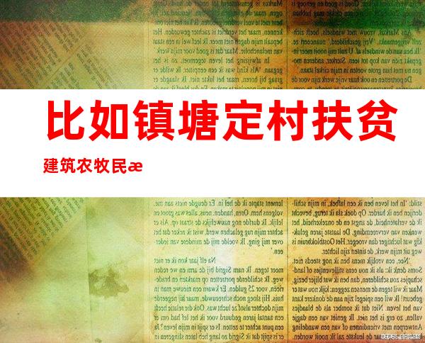 比如镇塘定村扶贫建筑农牧民施工队
