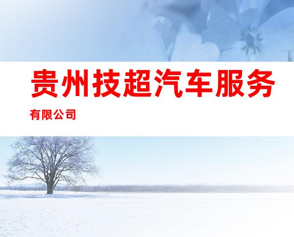 贵州技超汽车服务有限公司