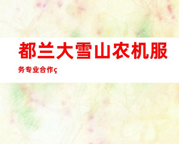都兰大雪山农机服务专业合作社